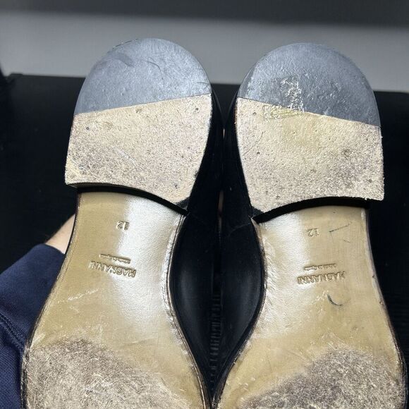 Magnanni Flex Mens Size 12 Black Leather Dress Shoes Cap Toe - Picture 12 of 13